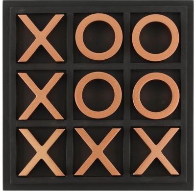 Medinė dekoracija TIC TAC TOE, 24x24 cm