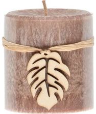 Žvakė PILLAR LEAF LIGHT BROWN, 7x7,5 cm