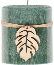 Žvakė PILLAR LEAF DARK GREEN, 7x7,5 cm