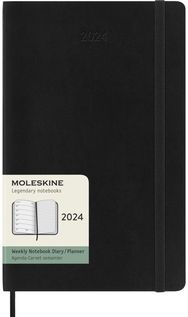 Darbo knyga 2024 MOLESKINE 13x21 cm, juodas minkštas viršelis