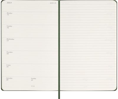 Darbo knyga 2024 MOLESKINE 13x21cm, savaitės, tamsiai žalios minkštas viršelis