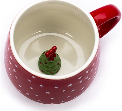 Keramikinis puodelis XMAS TREE su 3D figurėle