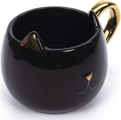 Keramikinis puodelis CAT BLACK GOLD