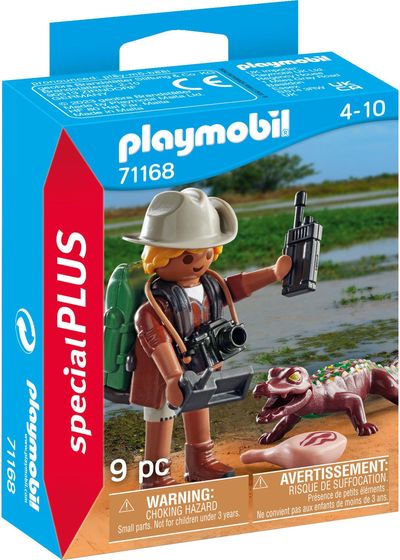PLAYMOBIL SPECIAL PLUS Tyrinėtojas su kaimanų jaunikliu 71168