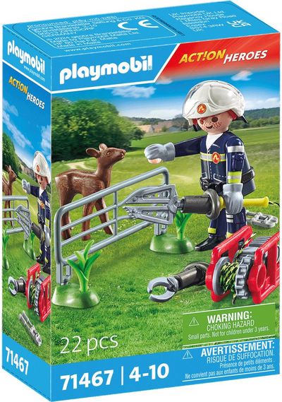 PLAYMOBIL ACTION HEROES Ugniagesių misija: gyvūnų gelbėjimas 71467