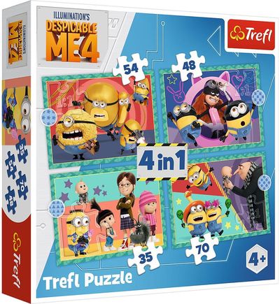TREFL MINIONS 4 dėlionių rinkinys Minions