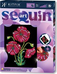 KITFIX DIY Sequin Art violetinis rinkinys Aguonos