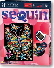 KITFIX DIY Sequin Art raudonasis rinkinys Gintarinis drugelis
