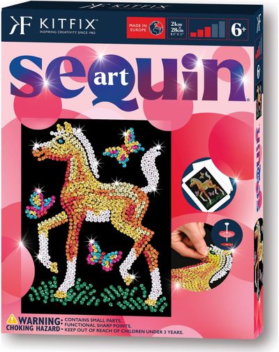 KITFIX DIY Sequin Art raudonasis rinkinys Kumelė Frėja