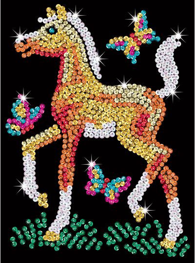 KITFIX DIY Sequin Art raudonasis rinkinys Kumelė Frėja