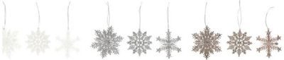 Kalėdinė pakabinamam dekoracija SNOWFLAKE, įv.rūšys, 10 cm