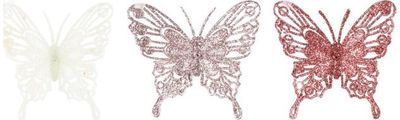 Kalėdinė pakabinamam dekoracija BUTTERFLY, įv.rūšys, 10 cm