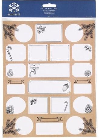 Dovanų ženklinimo lipdukai WINTERIA, 40 vnt.