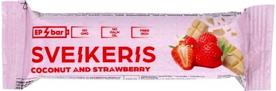 Braškinis batonėlis su balt. šok."Sveikeris", 50g