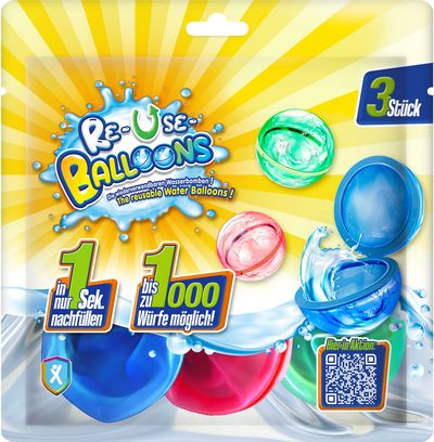Daugkartinės vandens bombos RE-USE-BALLONS, 3 vnt.