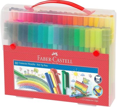 Flomasteriai Faber-Castell Connector felt-tip, 80 spalvų