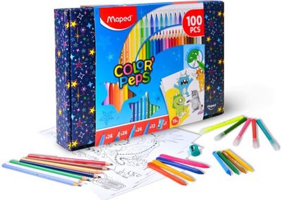 Spalvinimo reikmenų rinkinys Maped ColorPeps, 100 vnt.