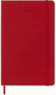 Moleskine 2025 12-Month Weekly Large Hardcover Notebook: Scarlet Red
