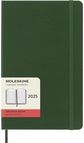 Darbo knyga 2025 MOLESKINE 13x21cm, kietas tamsiai žalias viršelis, diena