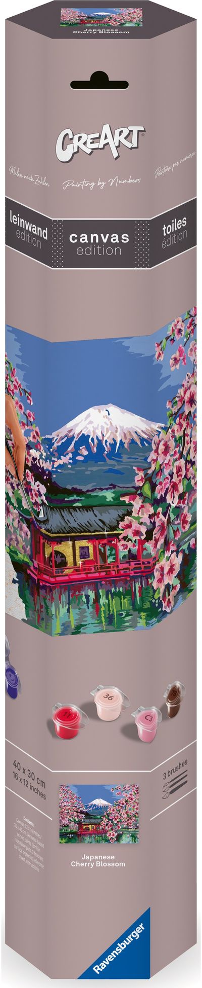Tapyba pagal numerius RAVENSBURGER Japanese Cherry Blossom 30x40 cm. (drobė)