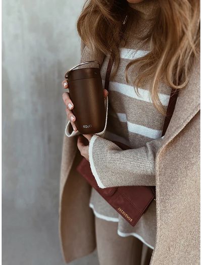 Termo puodelis EQUA CUP BROWN WITH SILVER, 300 ml