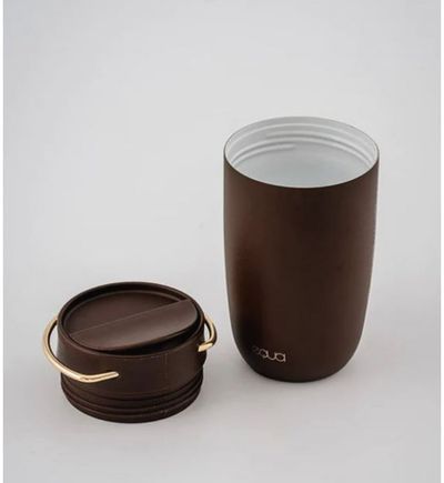 Termo puodelis EQUA CUP BROWN WITH SILVER, 300 ml