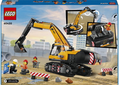 LEGO City Geltonas Statybų Ekskavatorius 60420L