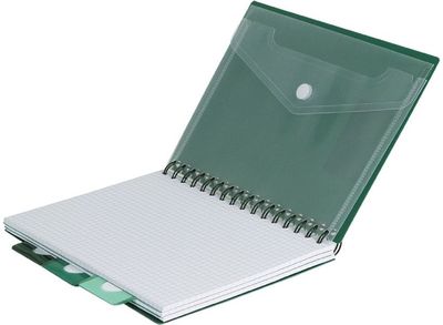 Sąsiuvinis PATIO su spirale ir 5 skirtukais, A4, 100 l., langeliais, žalias