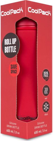 Silikoninė gertuvė CP BRISK RPET RED 600 ml