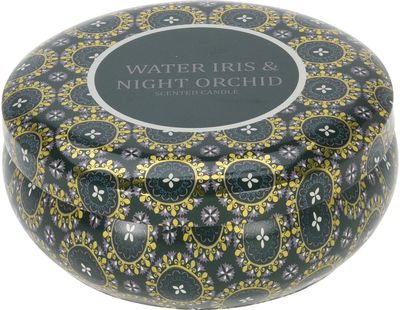 Žvakė metaliniame indelyje 13,5x10,9 cm, įv. rūšys