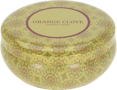 Žvakė metaliniame indelyje 13,5x10,9 cm, įv. rūšys