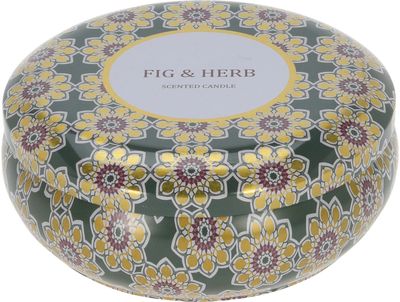 Žvakė metaliniame indelyje 13,5x10,9 cm, įv. rūšys