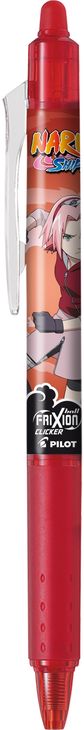 Ištrinamas rašiklis PILOT Frixion Ball Clicker NARUTO, 0,7 mm, raudonos sp.