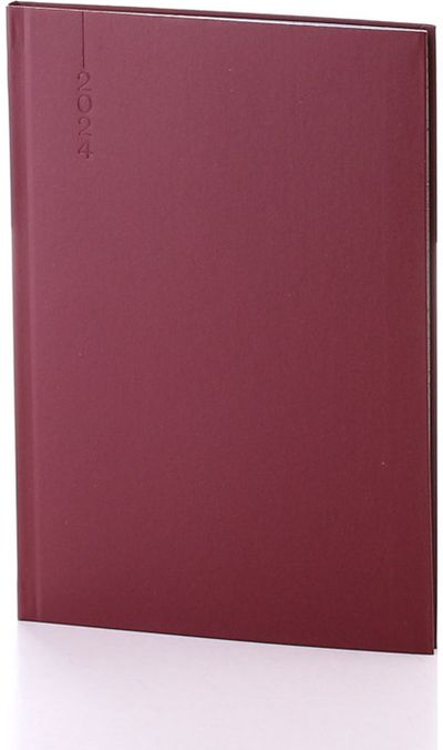 Darbo knyga QUADRO BALACRON 2024, 20X14 flex bordo reflecton (savaitė ir užrašai atvarte)