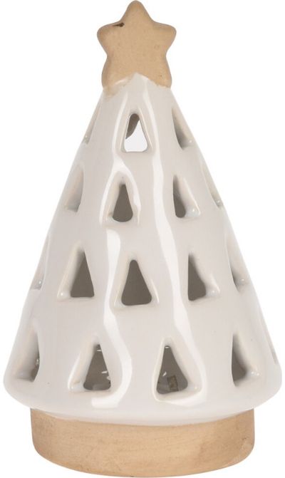 Žvakidė XMAS TREE PORCELAIN su LED, įv.rūšys, 7x11 cm