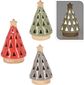 Žvakidė XMAS TREE PORCELAIN su LED, įv.rūšys, 7x11 cm