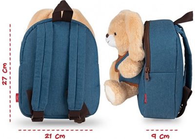 Vaikiška kuprinė Perletti Bob Bunny, su pliušiniu žaislu, 25 cm