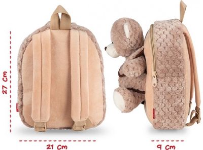 Vaikiška kuprinė Perletti Milty Bear, su pliušiniu žaislu, 25 cm