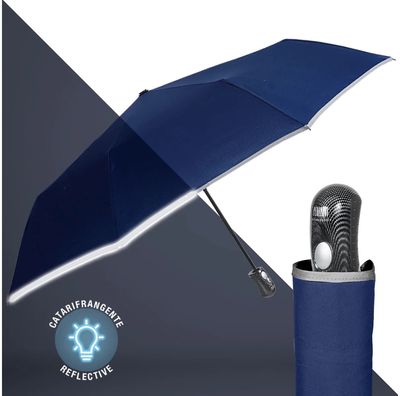 Skėtis Perletti Technology, automatinis, tr, dm. 104 cm, mėlynos sp, atspind.