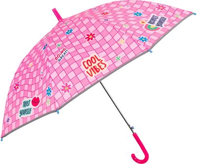 Vaikiškas skėtis Perletti Cool Vibes, atomat., tr., atspindintis šviesą, skaidrus, dm.-97 cm
