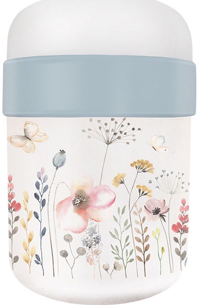 Dviejų skyrių indelis maistui BIOLOCO PLANT WATERCOLOUR FLOWERS, 500ml+200ml