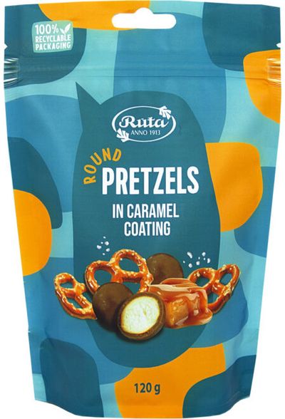 Rutuliukai „Pretzels“ su karameliniu glaistu, 120 g