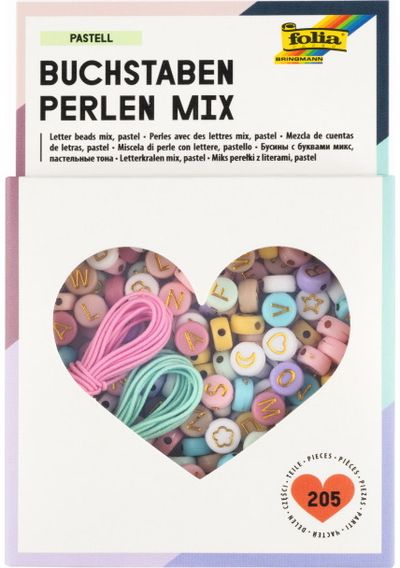 Karoliukų rinkinys FOLIA RAIDĖS pastel perlai