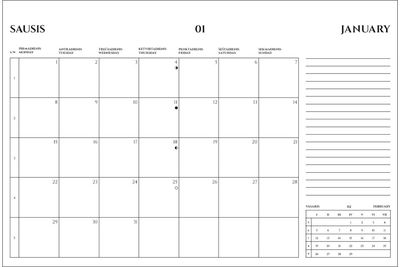Sieninis kalendorius 2024 planuoklis LENGVUMAS