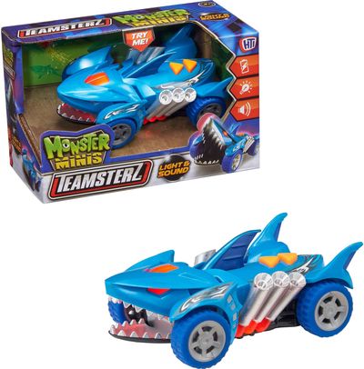 TEAMSTERZ Automobilis su šviesomis ir garsais Mighty Machine shark, 12,5 cm