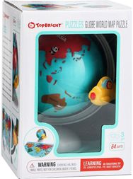 Dėlionė TOP BRIGHT pasaulio žemėlapis 63 det. Medinė