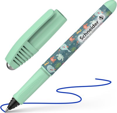Kapsulinis rašiklis SCHNEIDER Zippi Happy Fish, M, žalios sp.