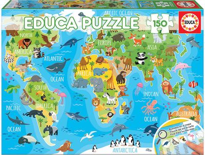 Dėlionė EDUCA 150 Animals world map