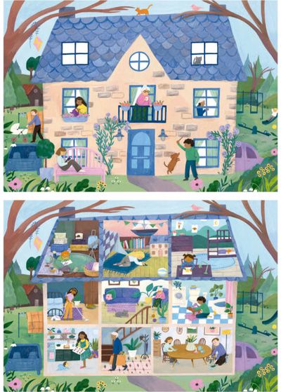 Dėlionė EDUCA 2x100 Inside/Outside House