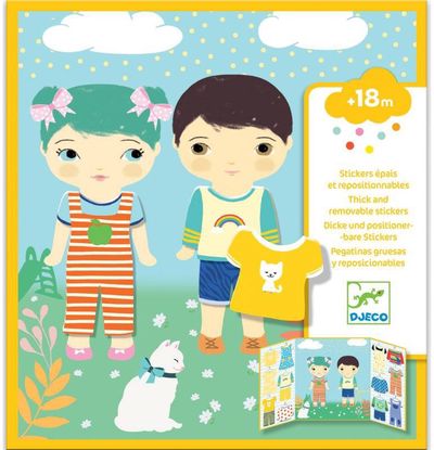 Daugkartinių lipdukų žaidimas DJECO Removable stickers Clothes
